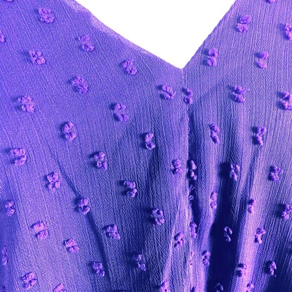 New Torrid Purple Clip Dot Chiffon Midi Dress Women's 2X /18-20 Plus Whimsygoth - Picture 4 of 15